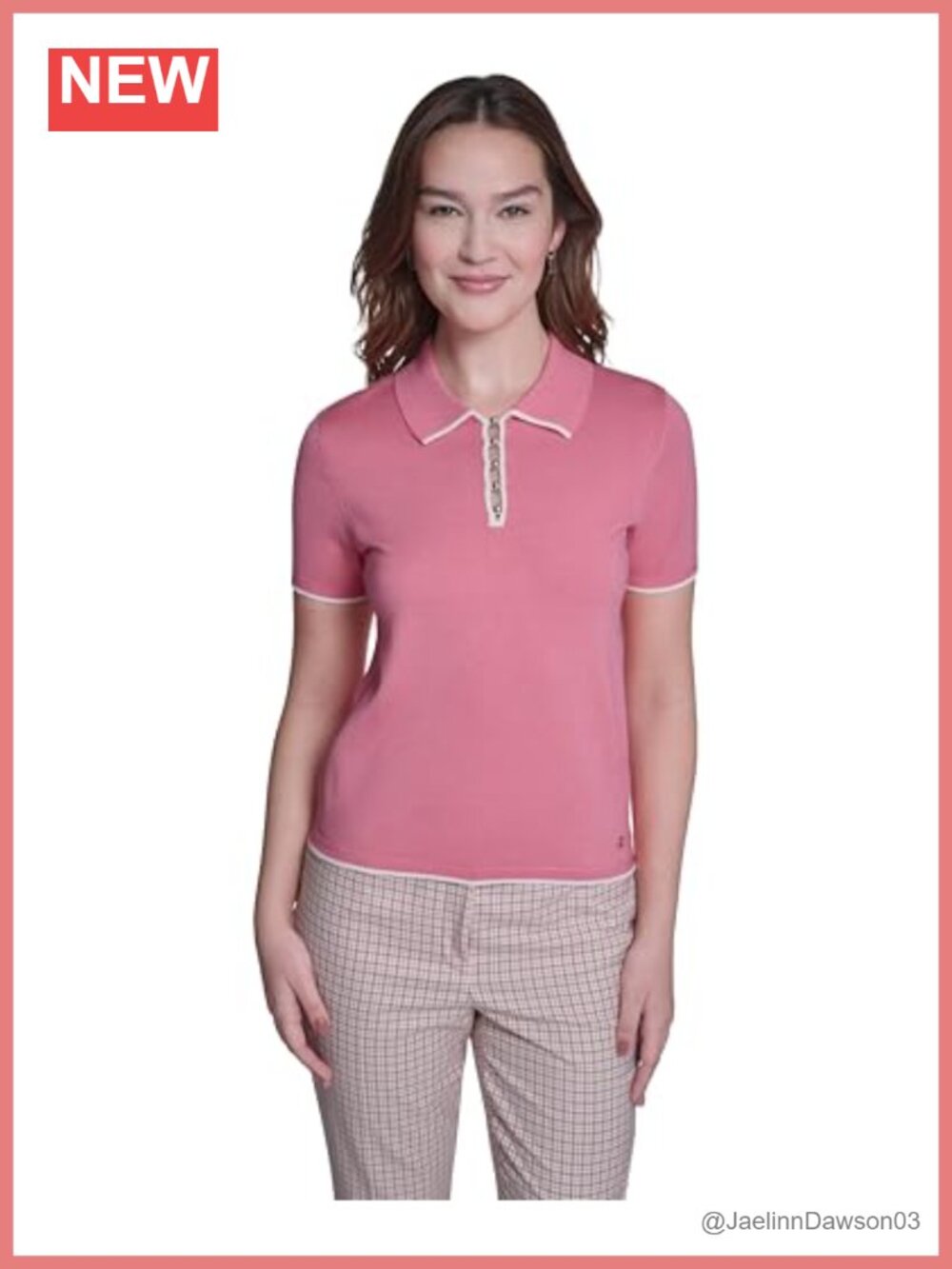Johnny Collar Short Sleeve Polo Sweater Pullover